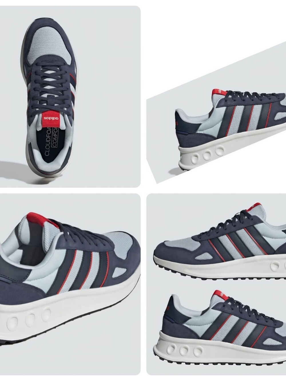 adidas Navy, Light Blue & Red Retro Runner